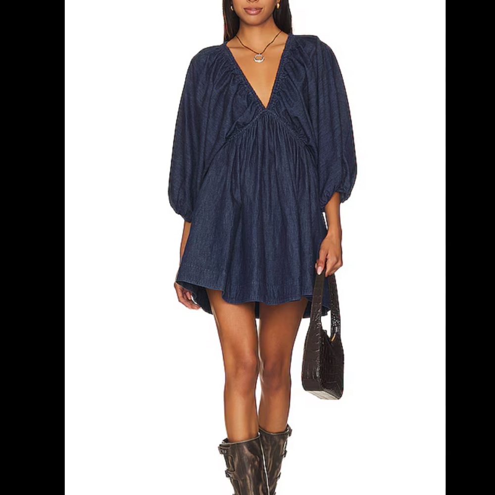 Free People Portia Denim Mini Dress